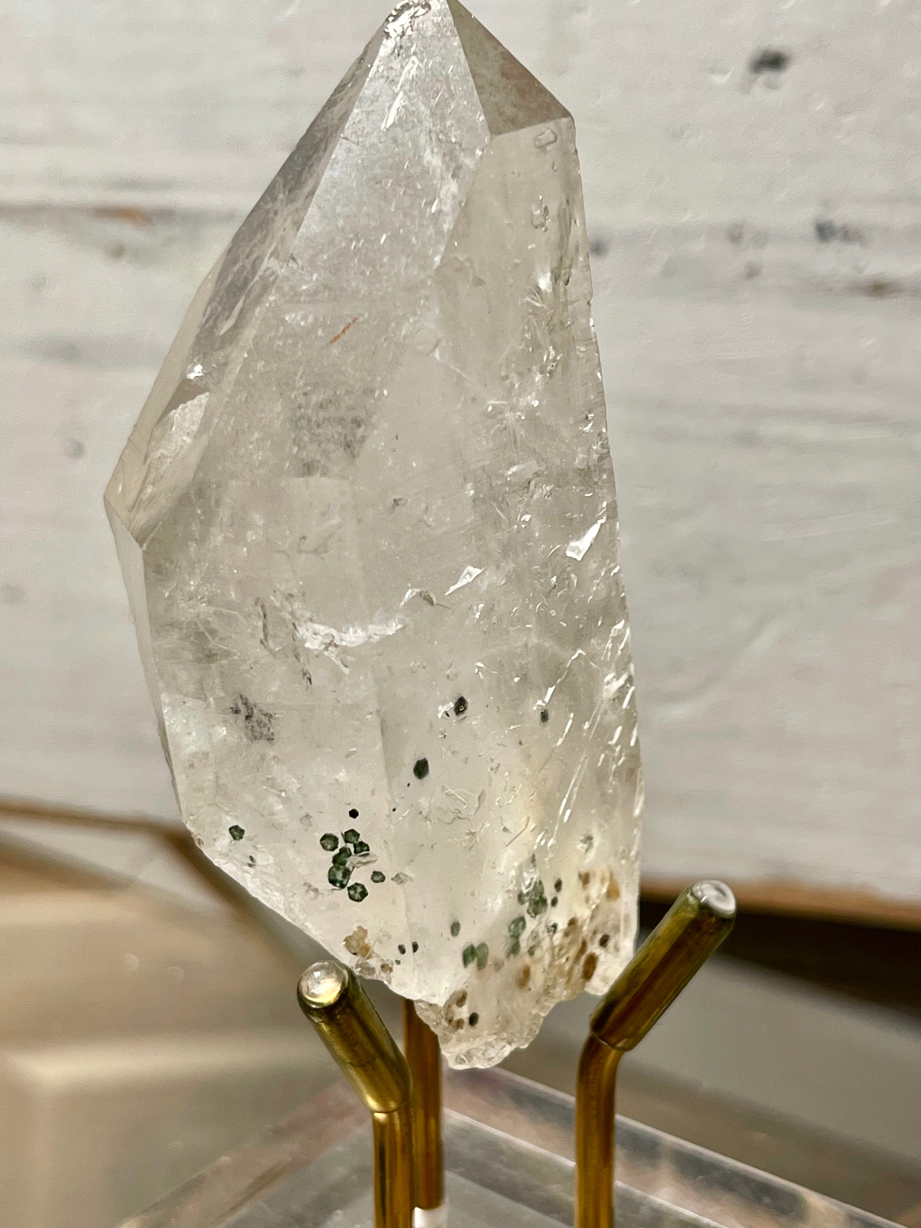 Clinochlore in Quartz with Record Keepers and Glyphs | CQ45