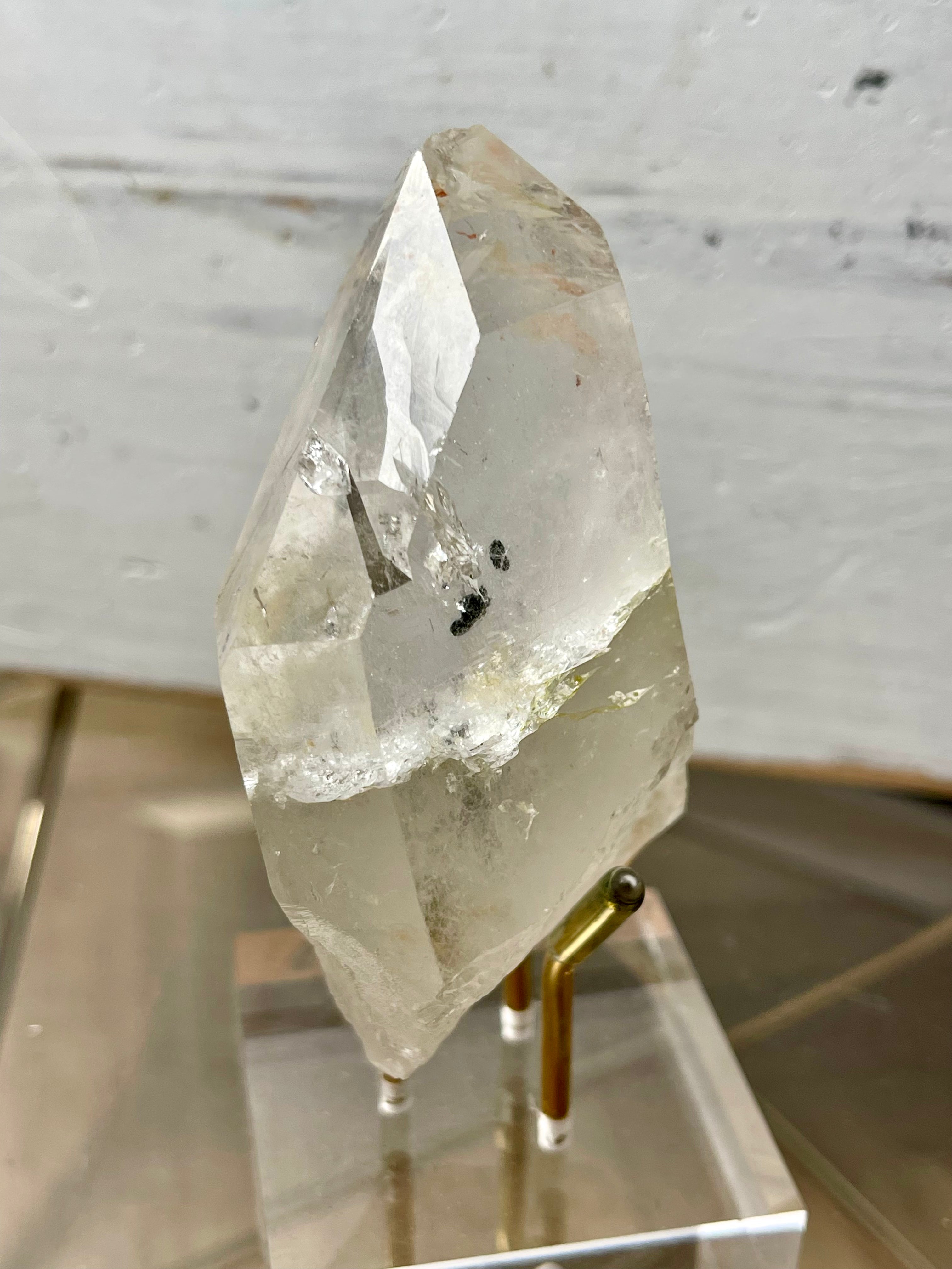 Clinochlore in Quartz with Record Keepers | Empathic Tip | Rainbow | CQ20