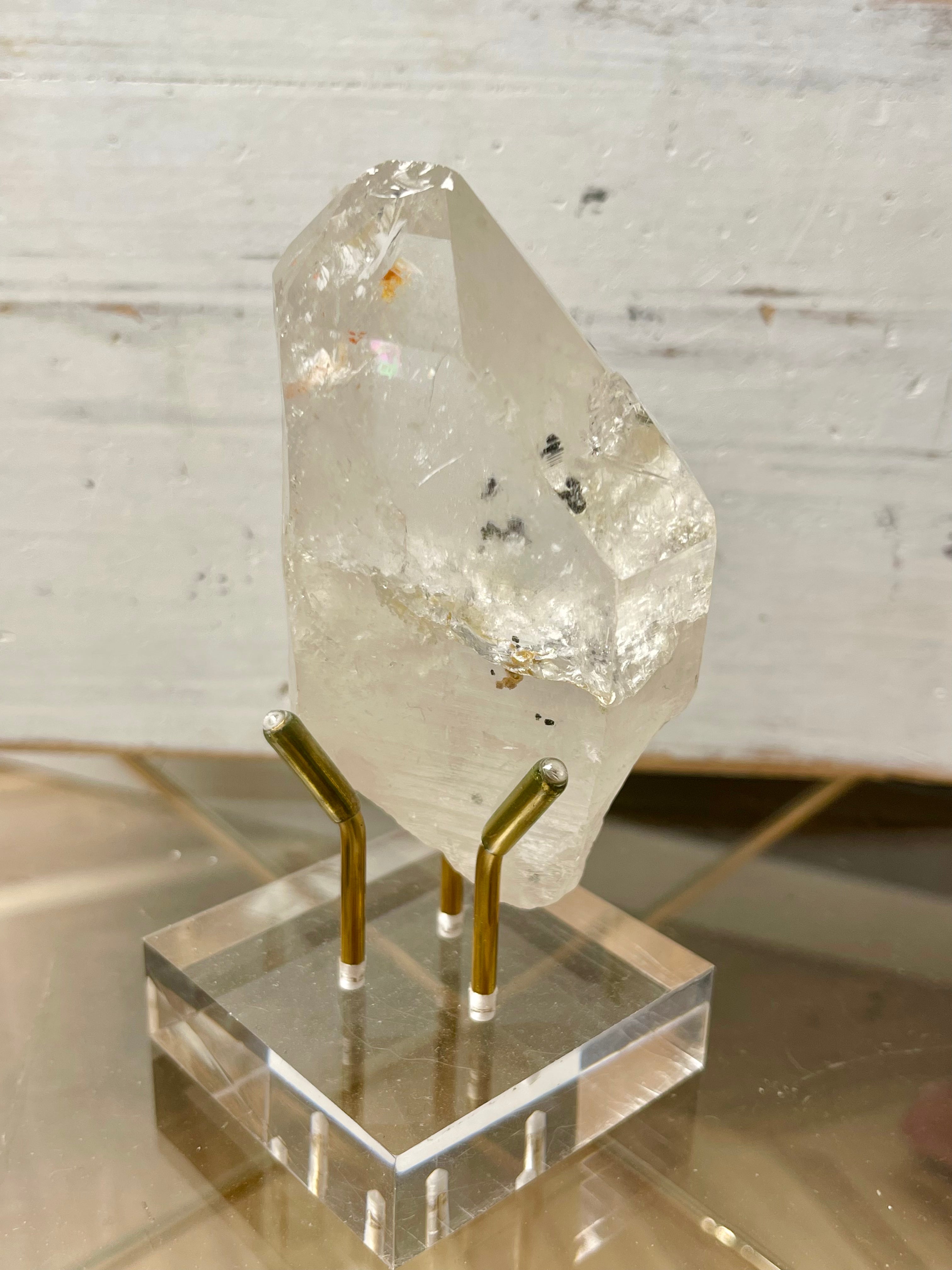 Clinochlore in Quartz with Record Keepers | Empathic Tip | Rainbow | CQ20