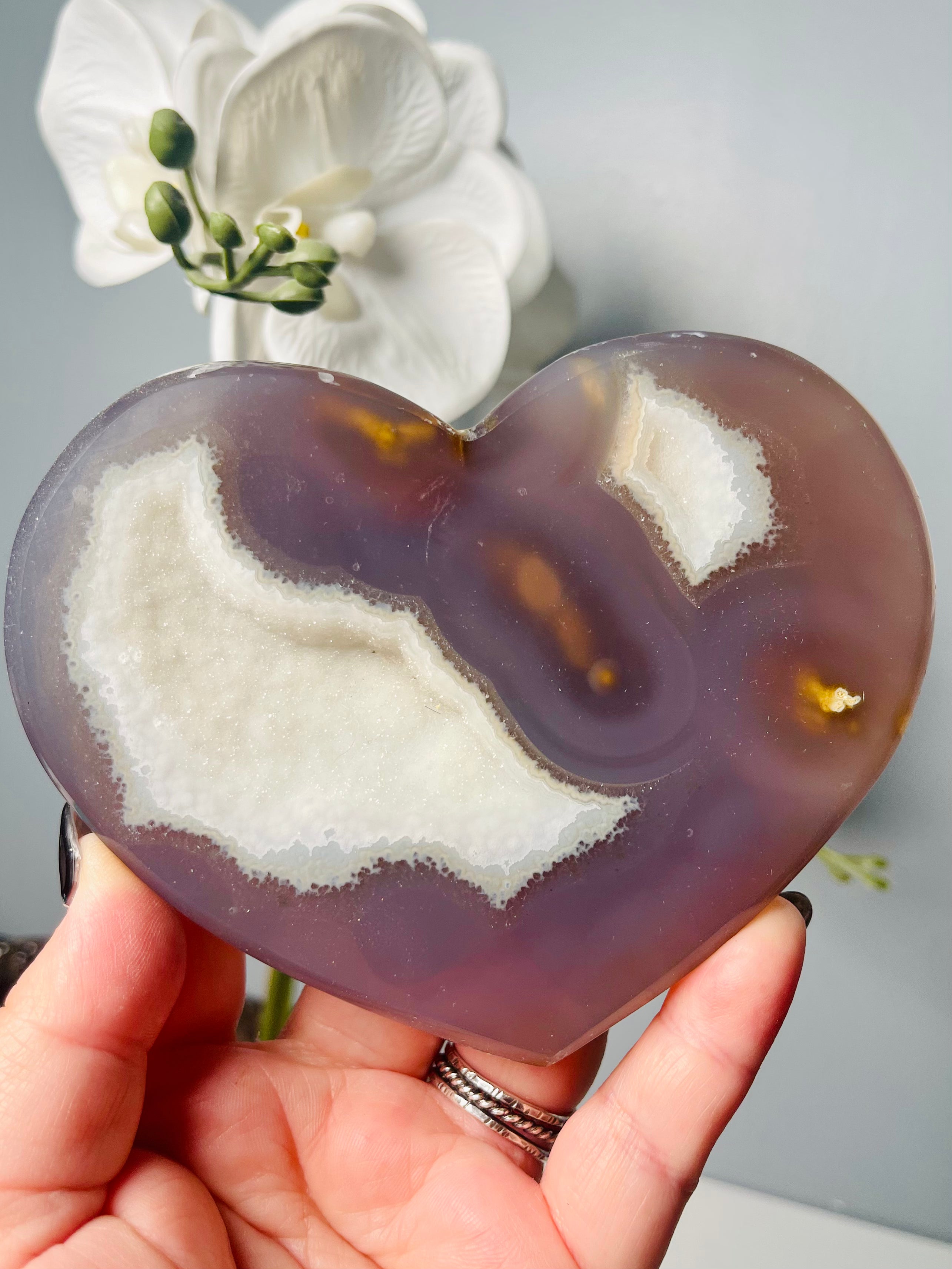Blue Chalcedony Druzy Heart | HE