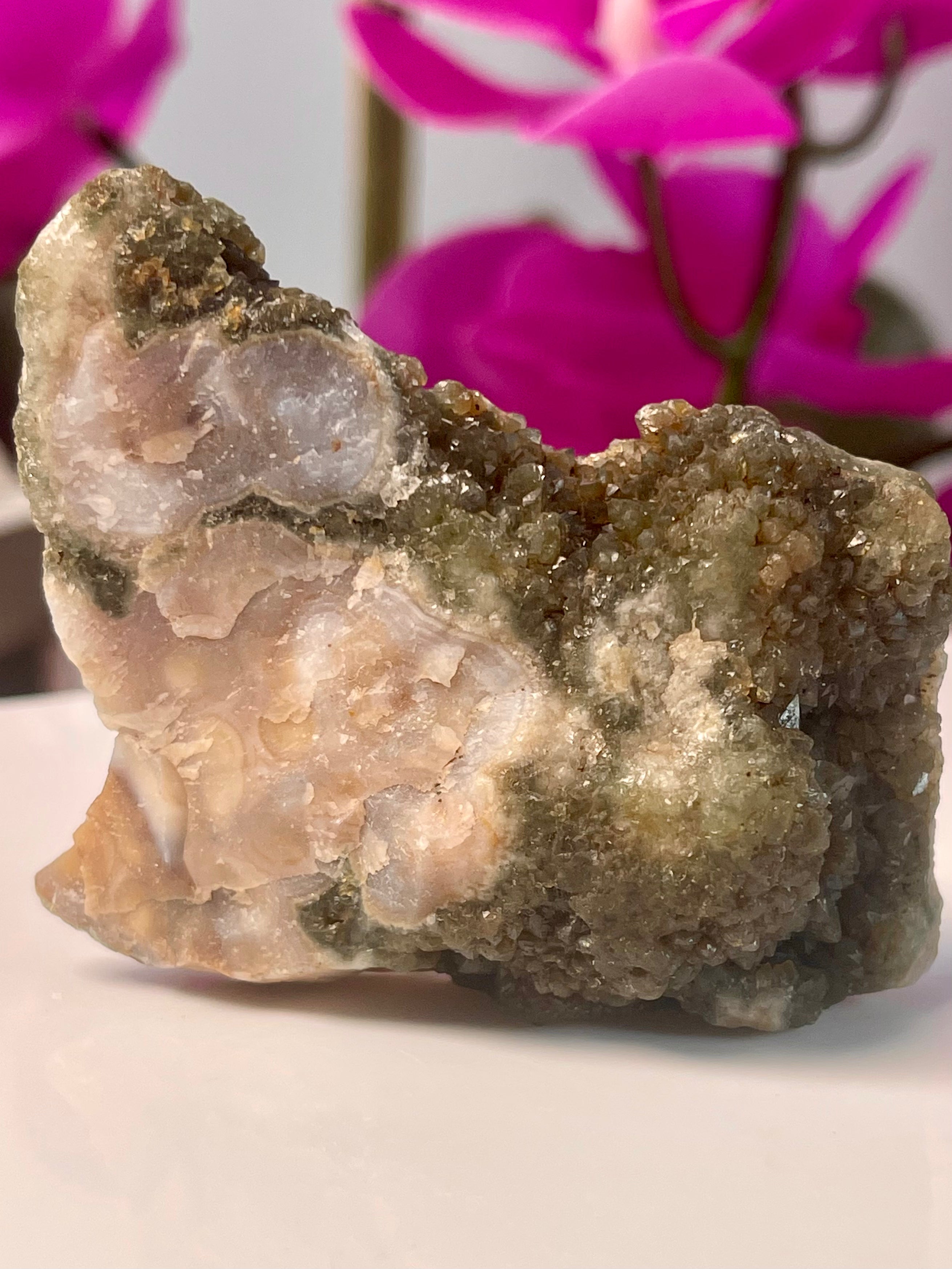 Raw Ocean Jasper | Chlorite Druse | Self Stands | OJ57