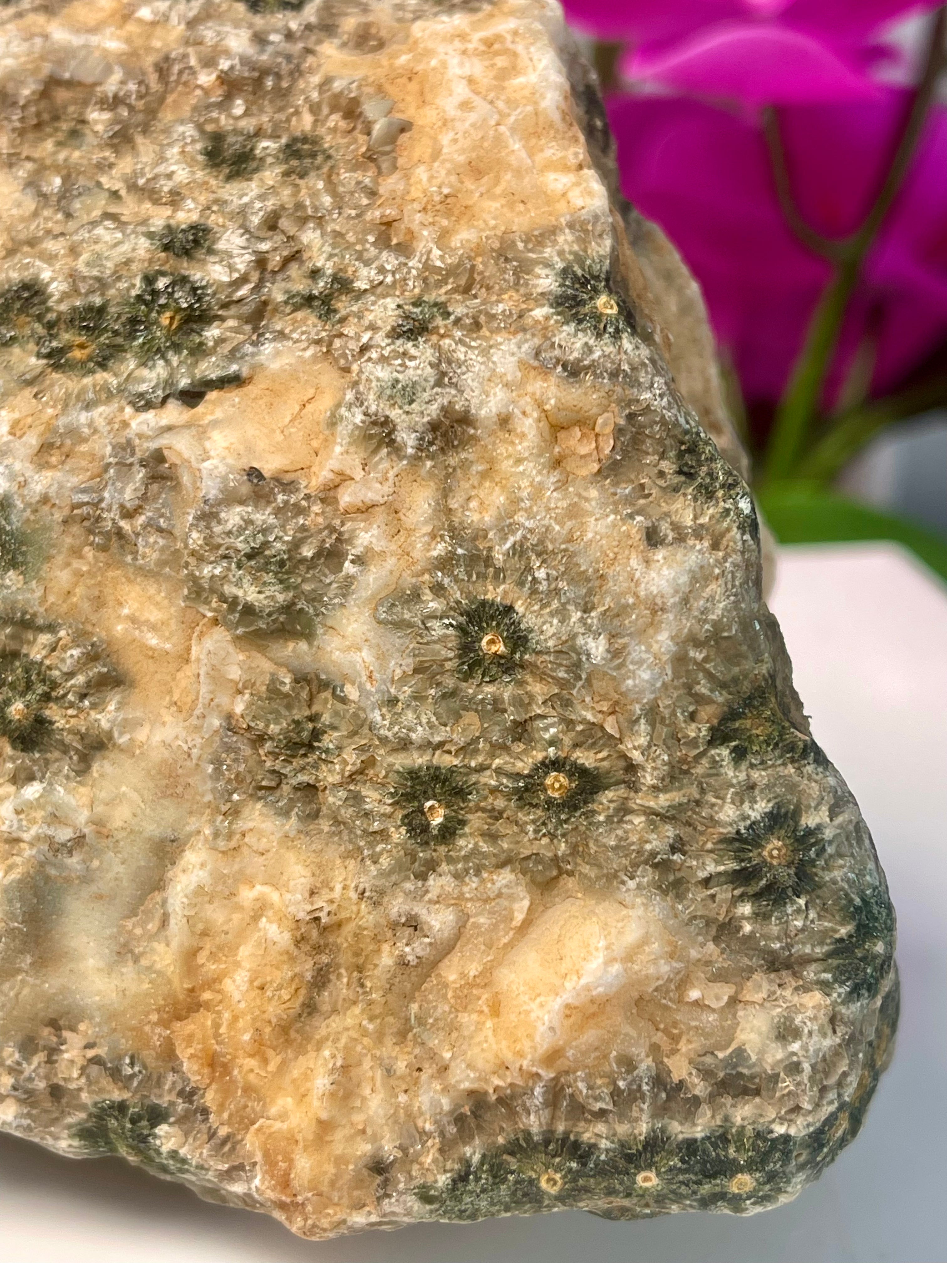 Raw Ocean Jasper | Flower Orbs | Druse | Self Stands | OJ33