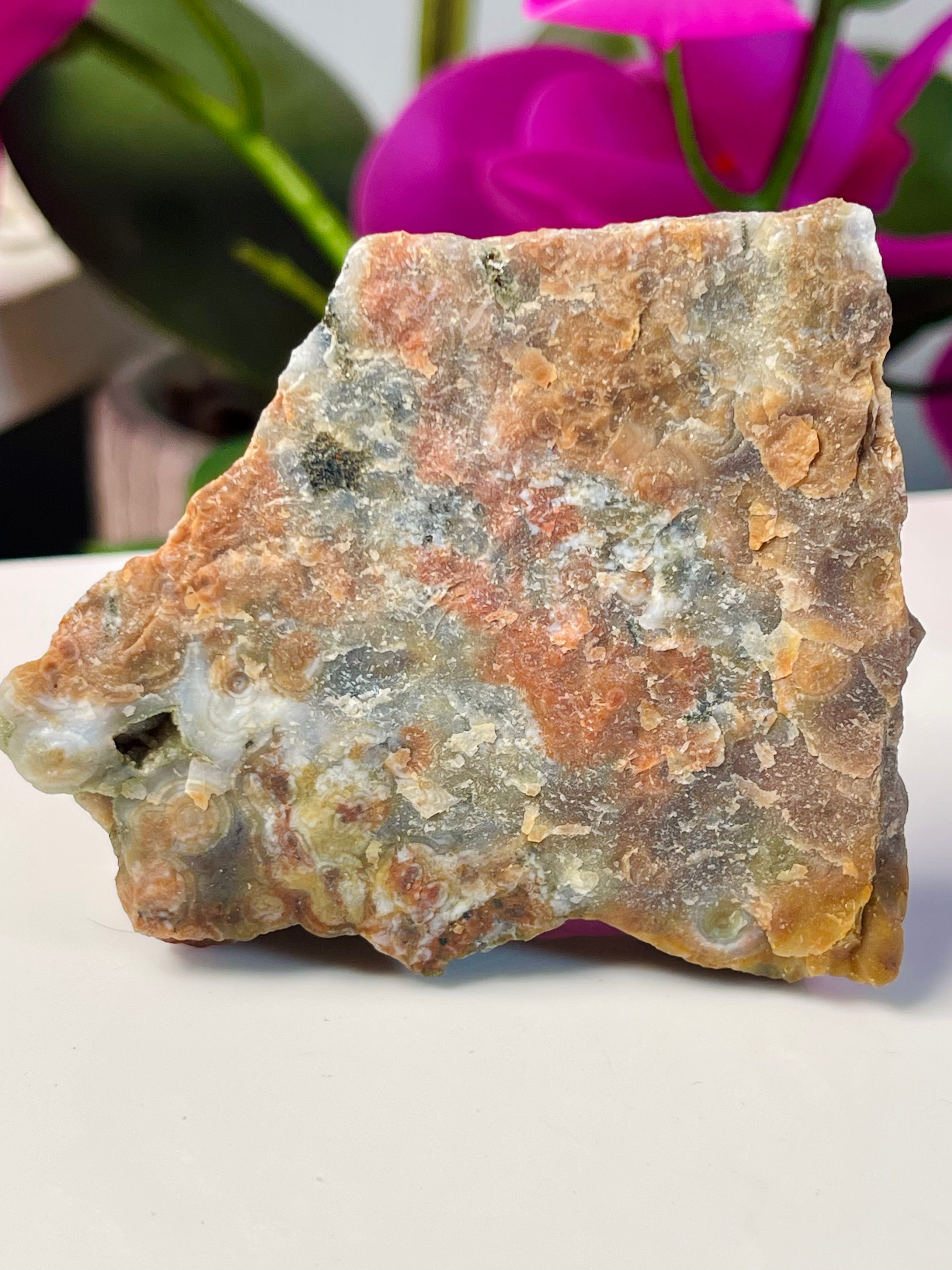 Raw Ocean Jasper Slab| Self Stands | Druse | OJ20
