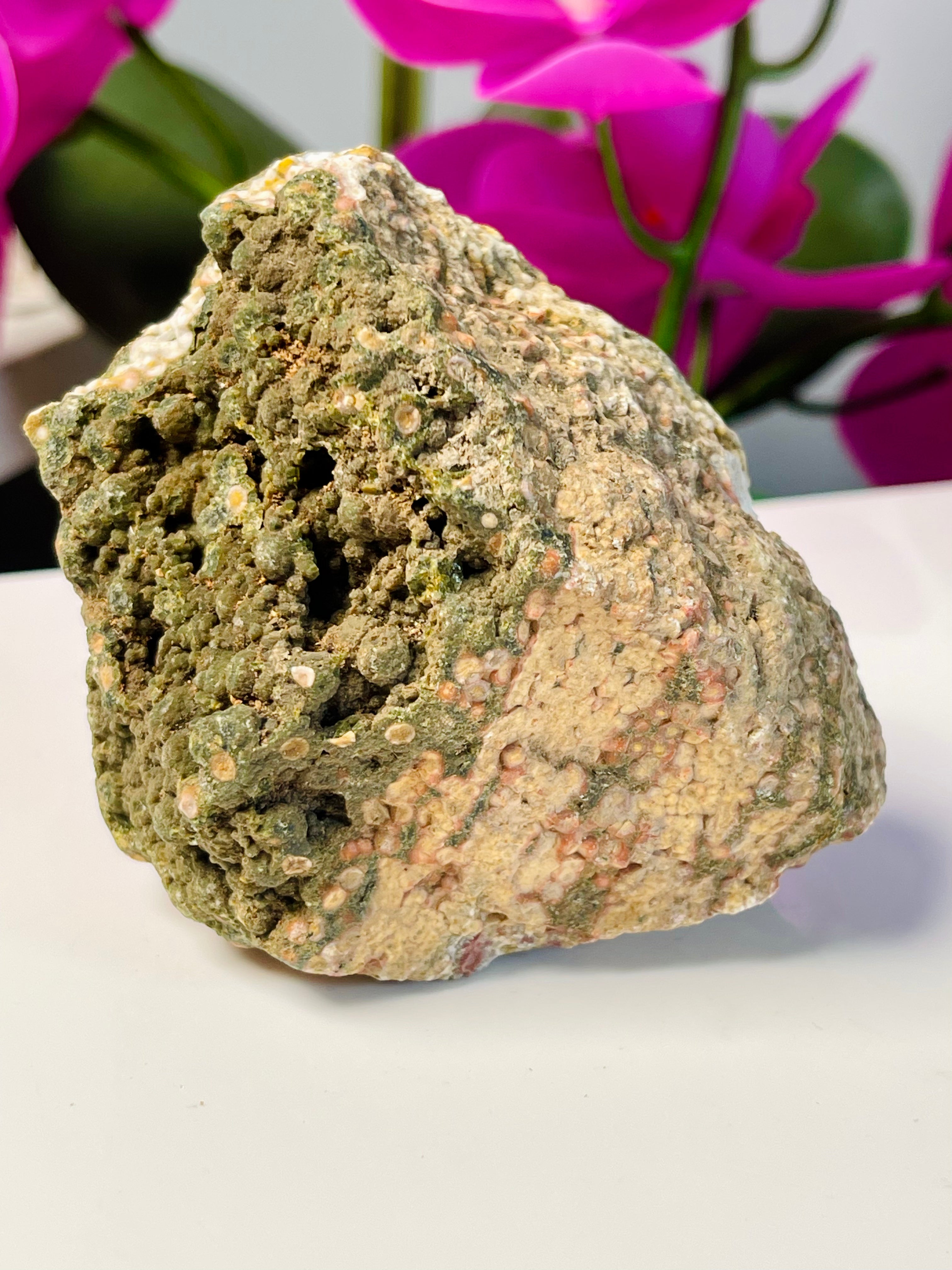 Raw Ocean Jasper | Self Stands | Orbs | Chlorite | OJ21