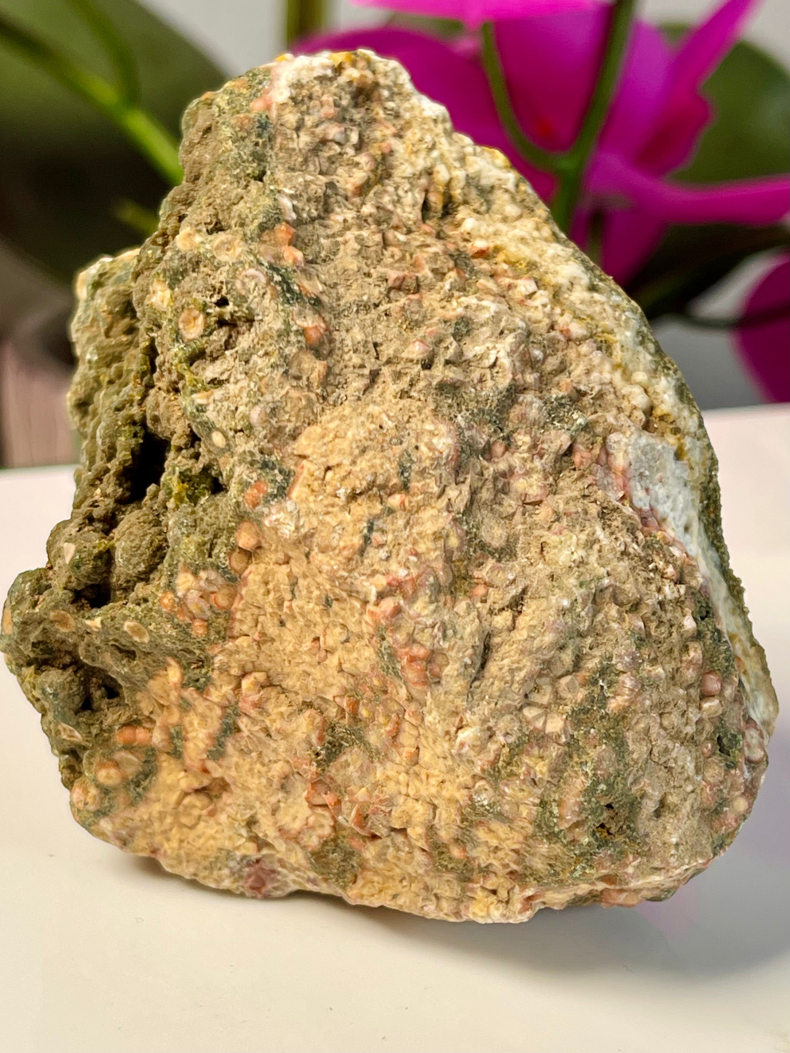 Raw Ocean Jasper | Self Stands | Orbs | Chlorite | OJ21