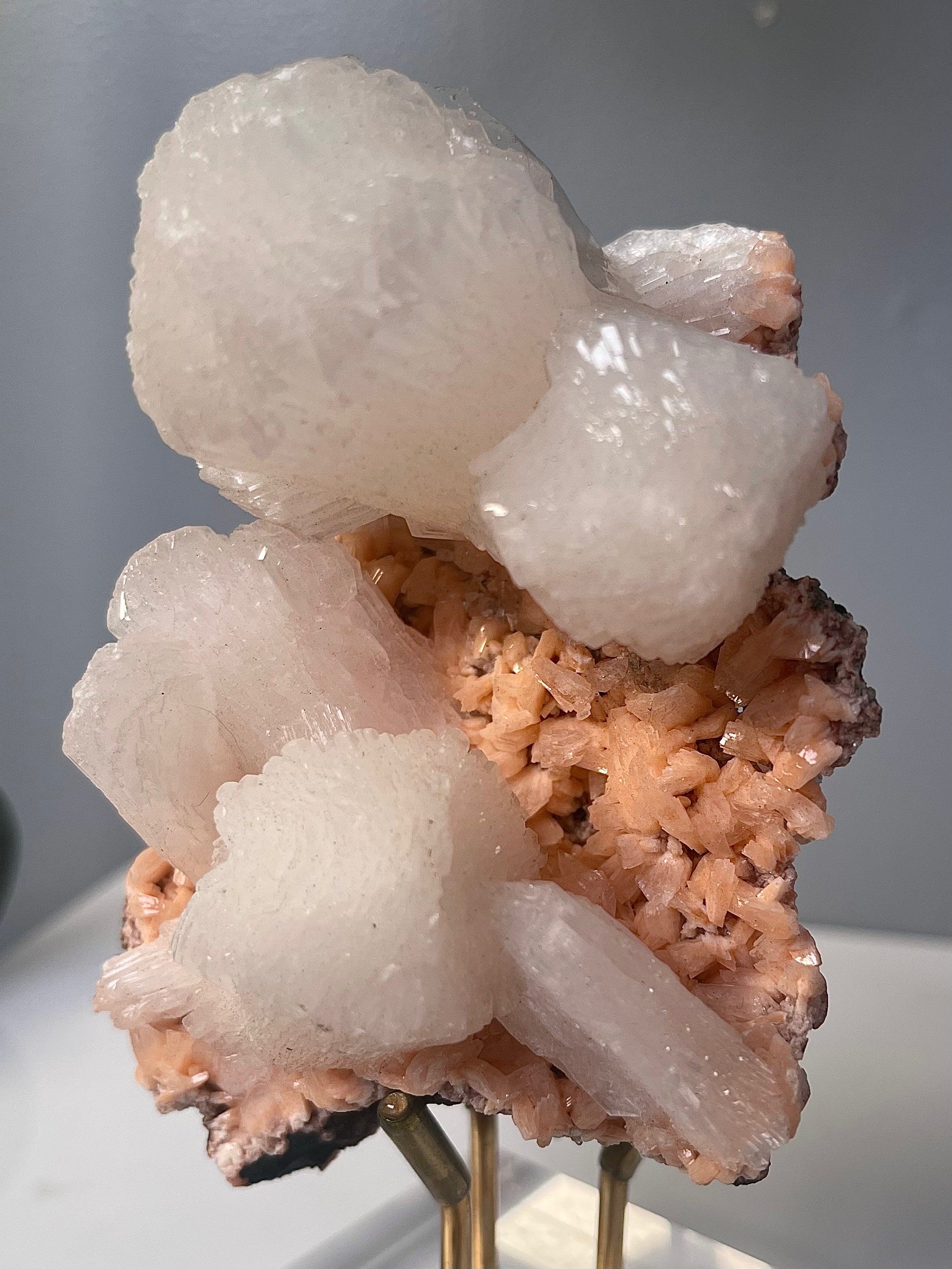 White Stilbite on Pink Heulandite | SH3