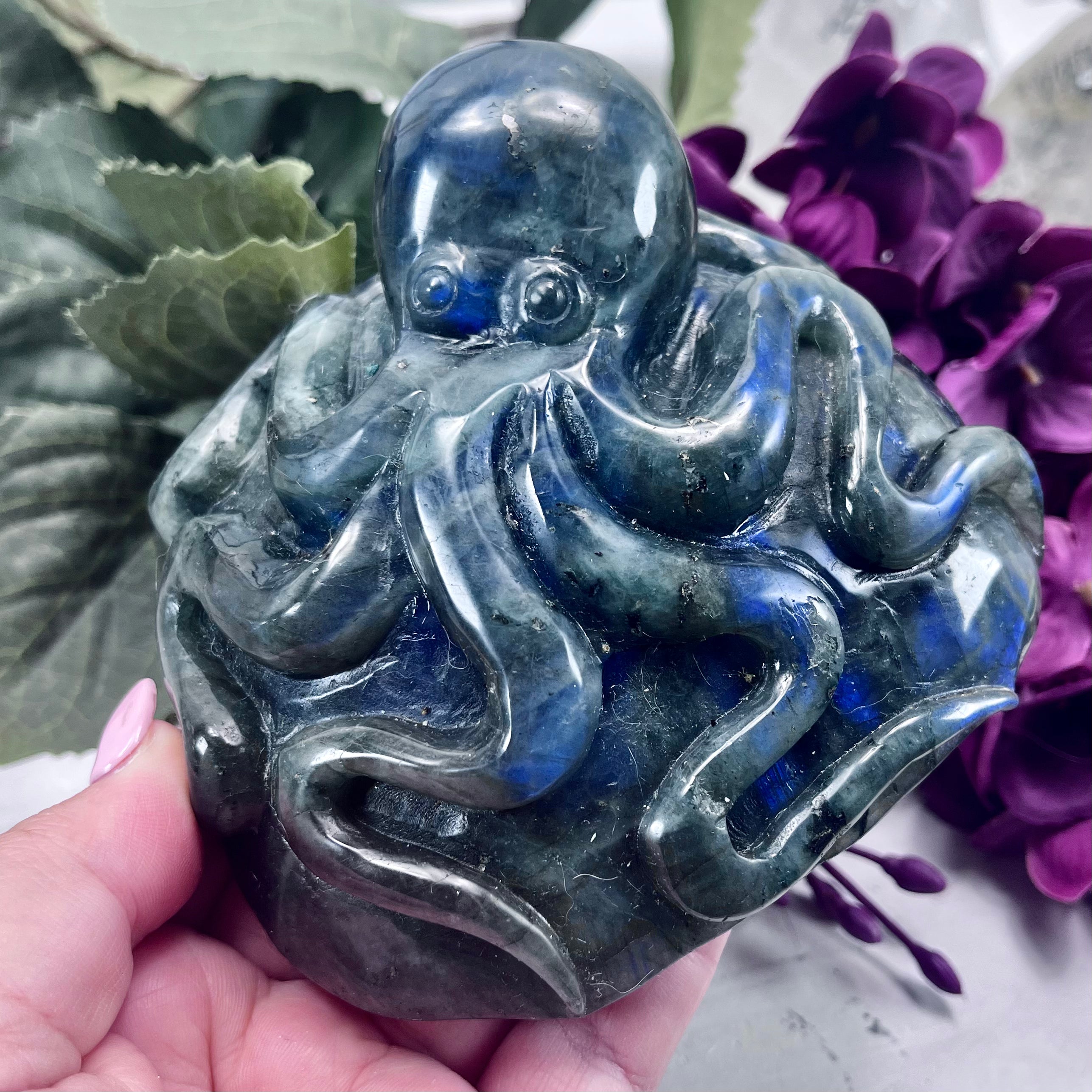 Labradorite Octopus Carving | OC8