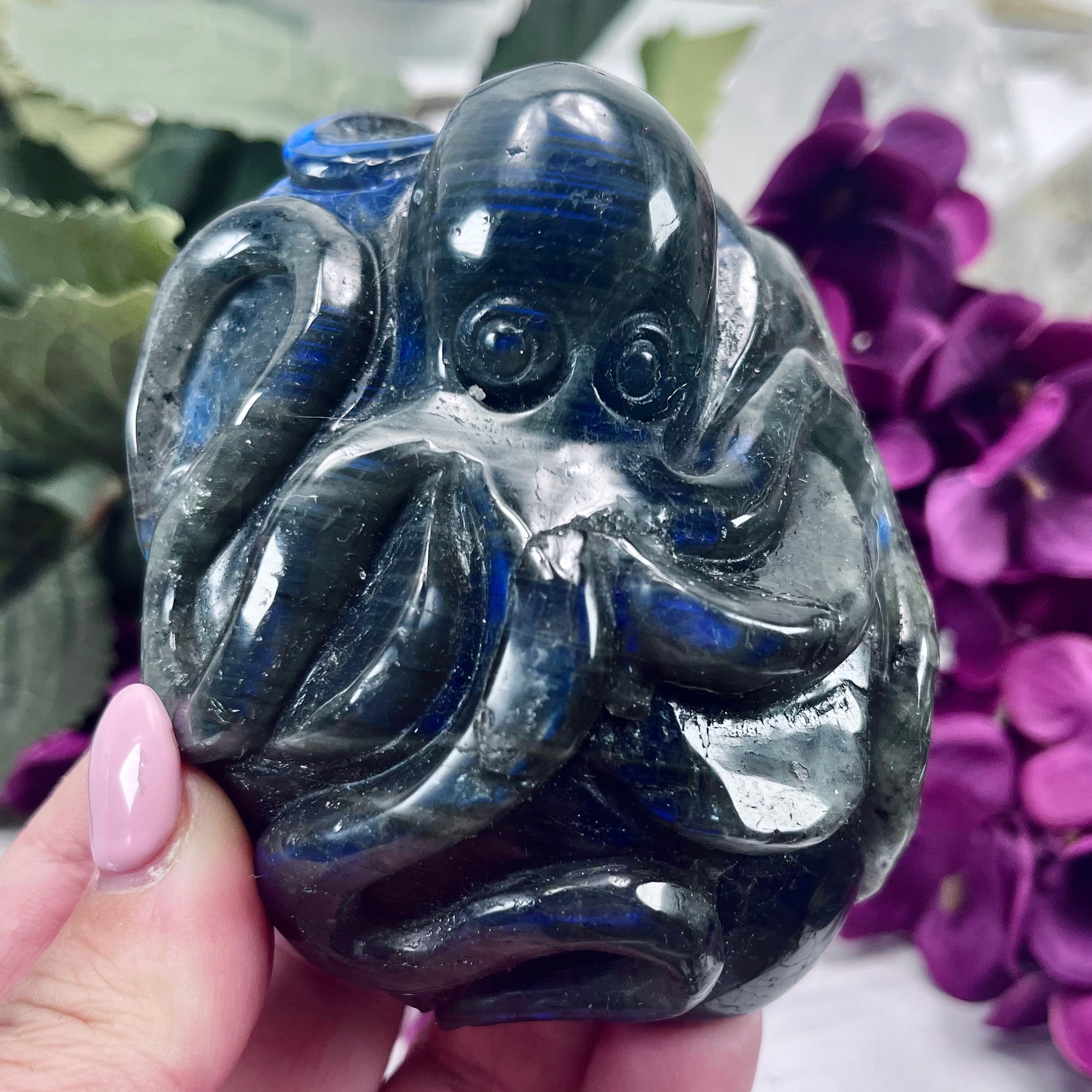 Labradorite Octopus Carving | OC14