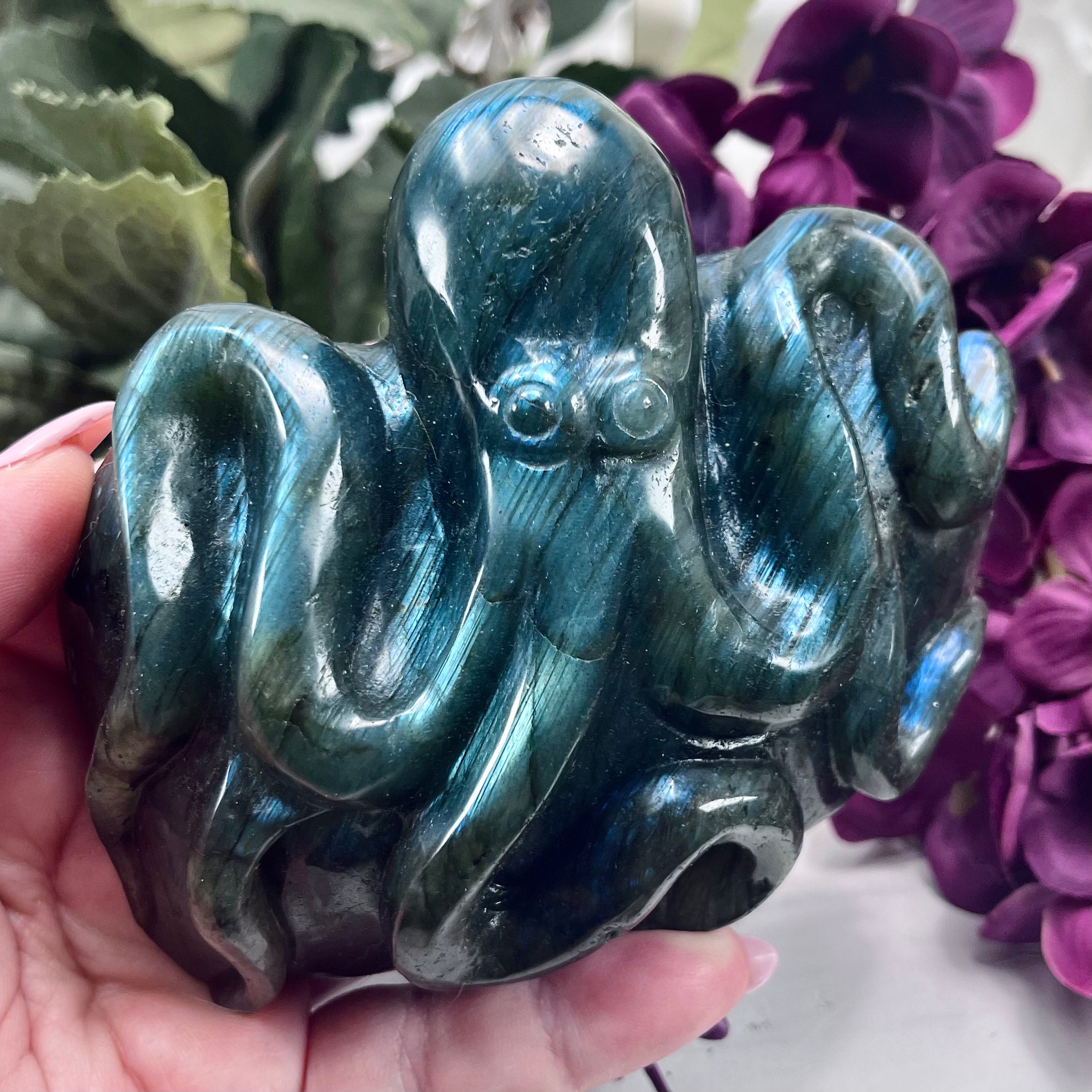 Labradorite Octopus Carving | OC11