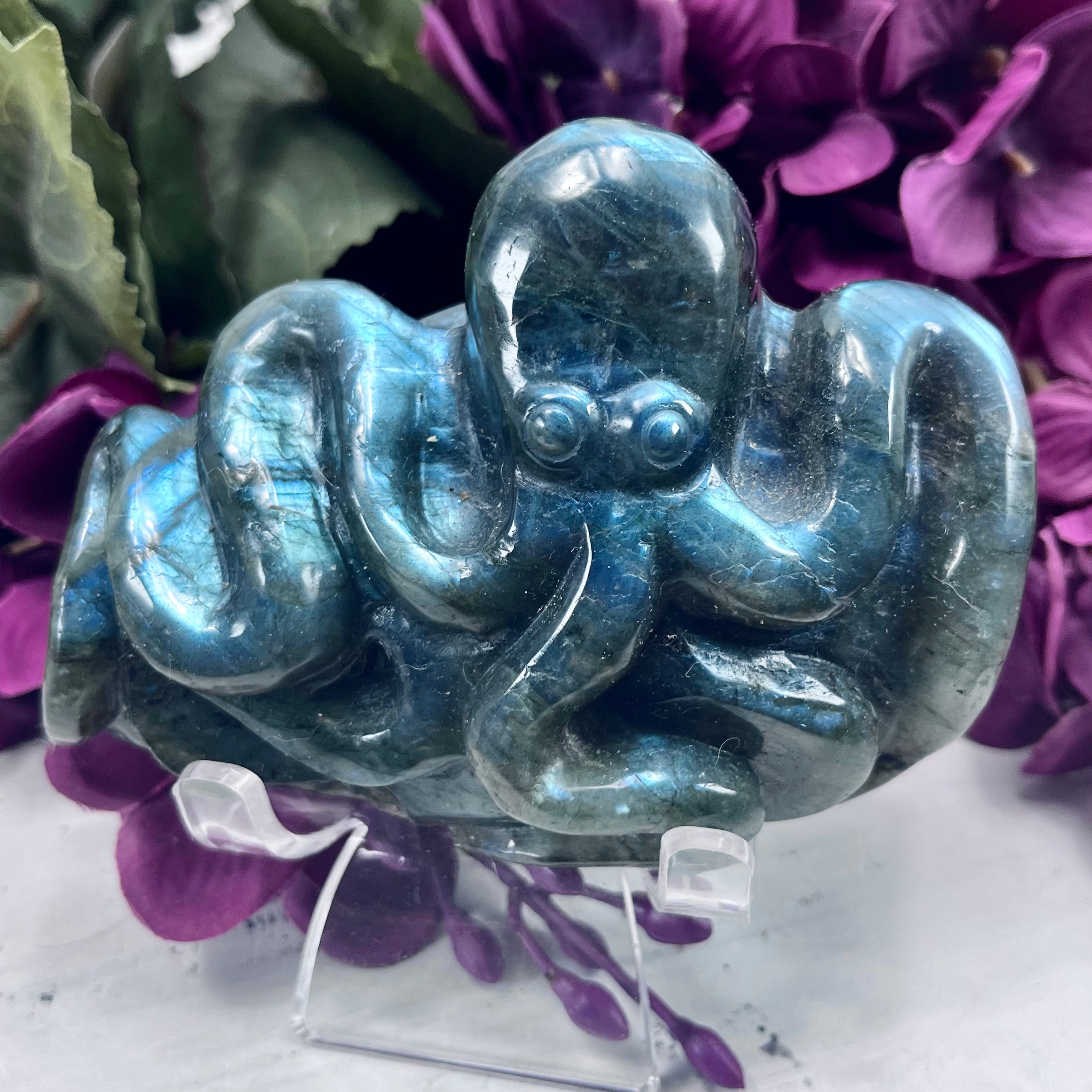 Labradorite Octopus Carving | OC3
