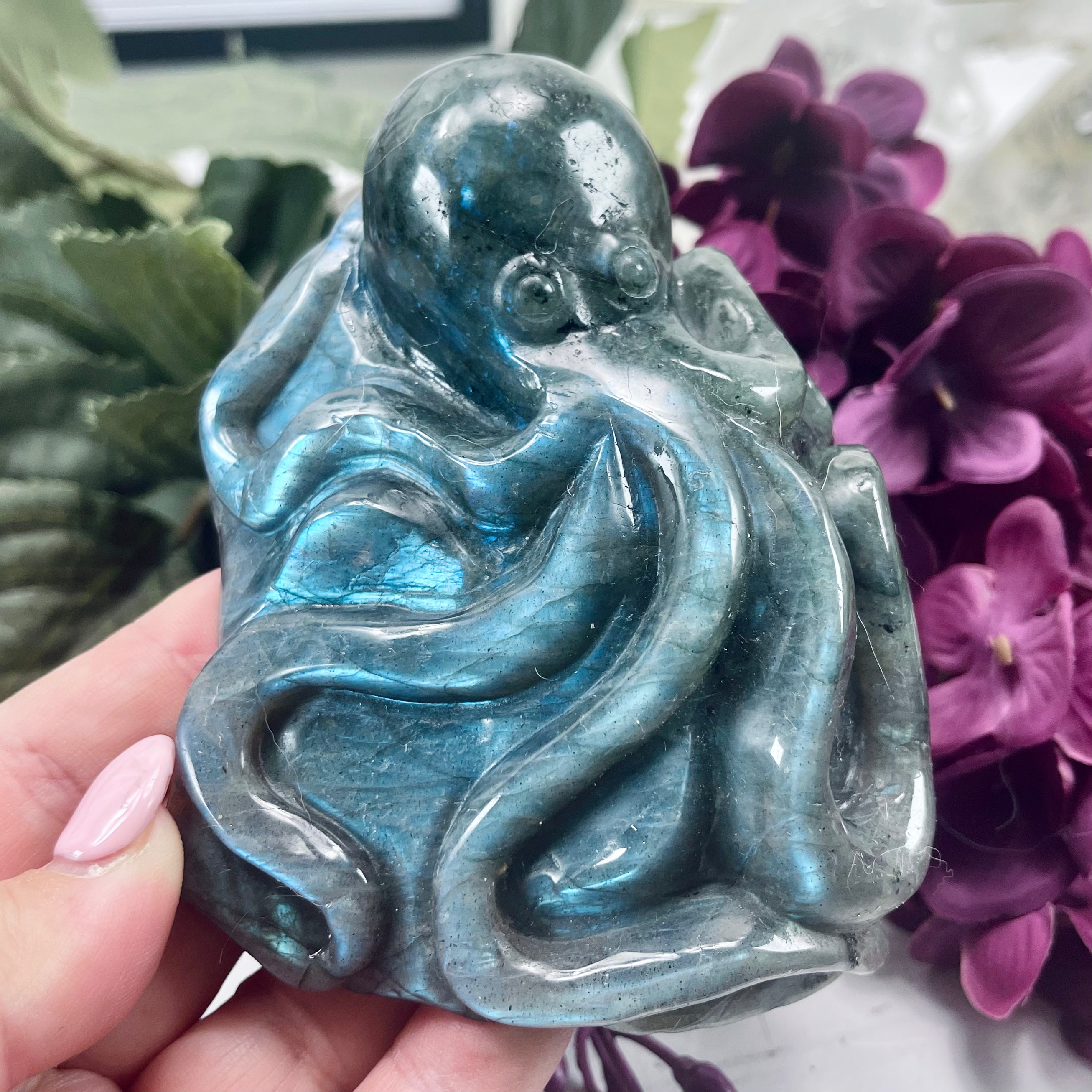 Labradorite Octopus Carving | OC6