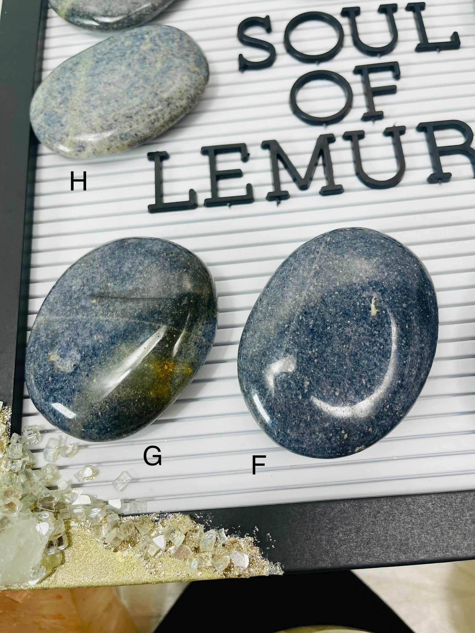 Large Lazulite Palm Stones | Wisdom