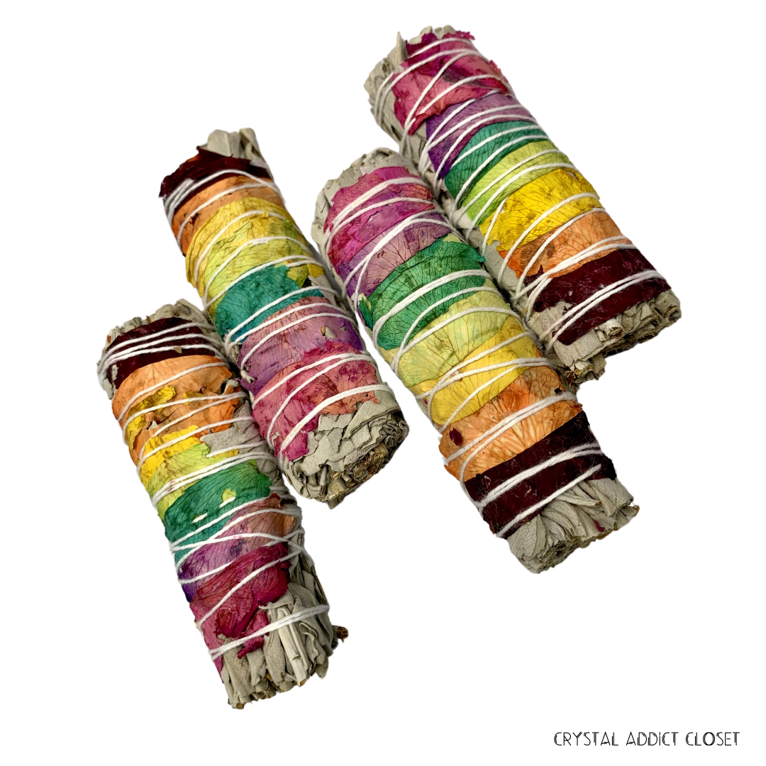 4" Chakra/Rainbow Sage Stick