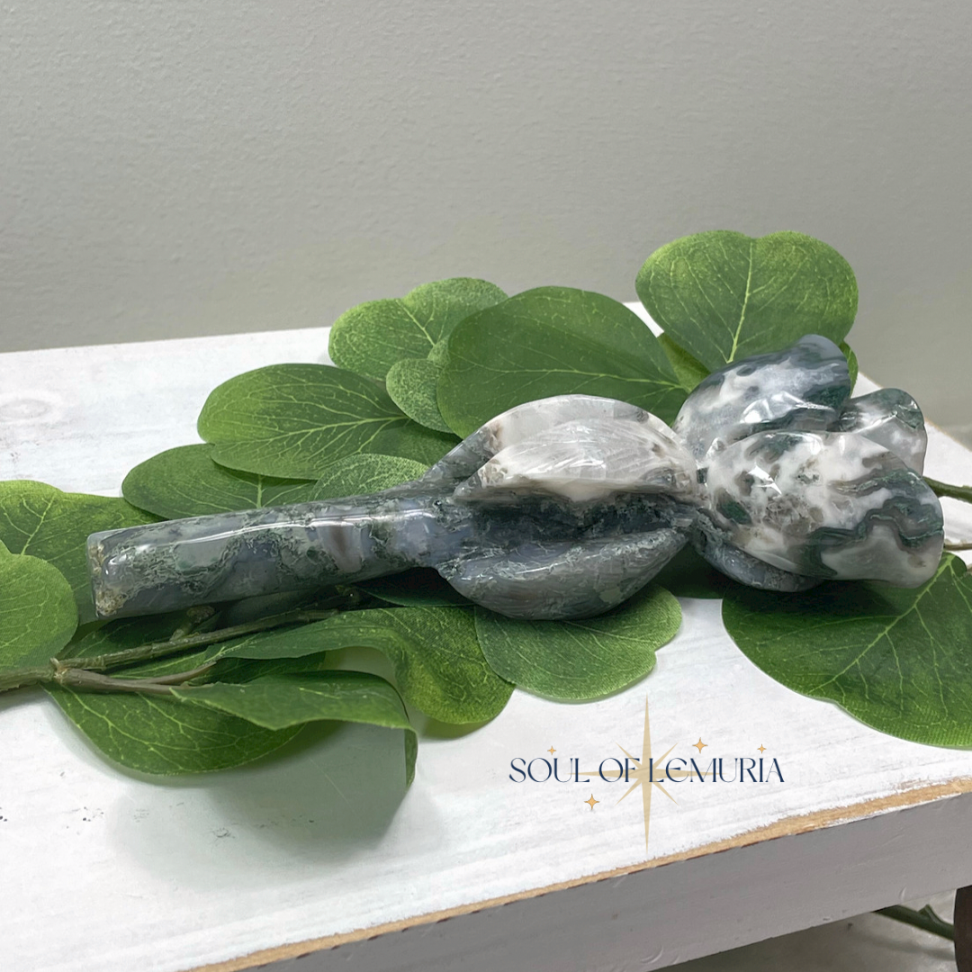 Moss Agate Garden Rose