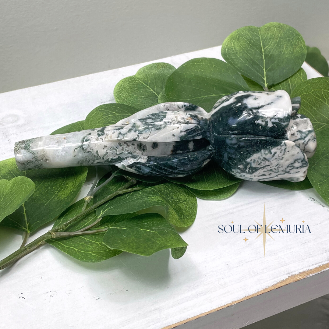 Moss Agate Garden Rose