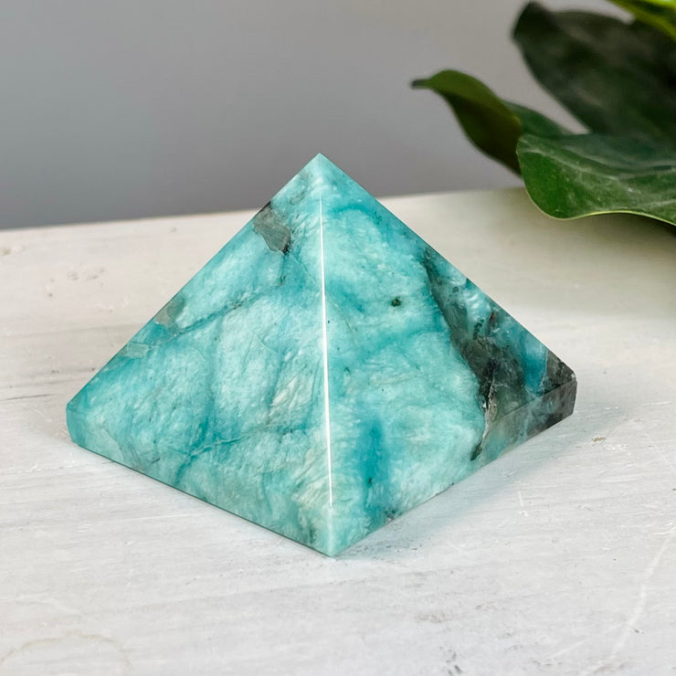 Amazonite Smoky Quartz Pyramid | Friendship
