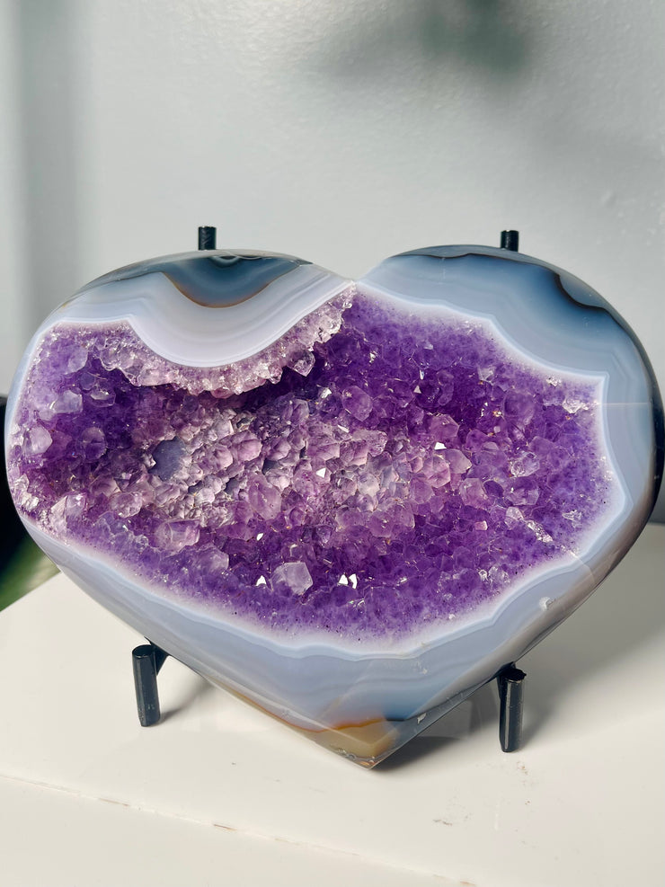XL Amethyst Geode Heart | H13