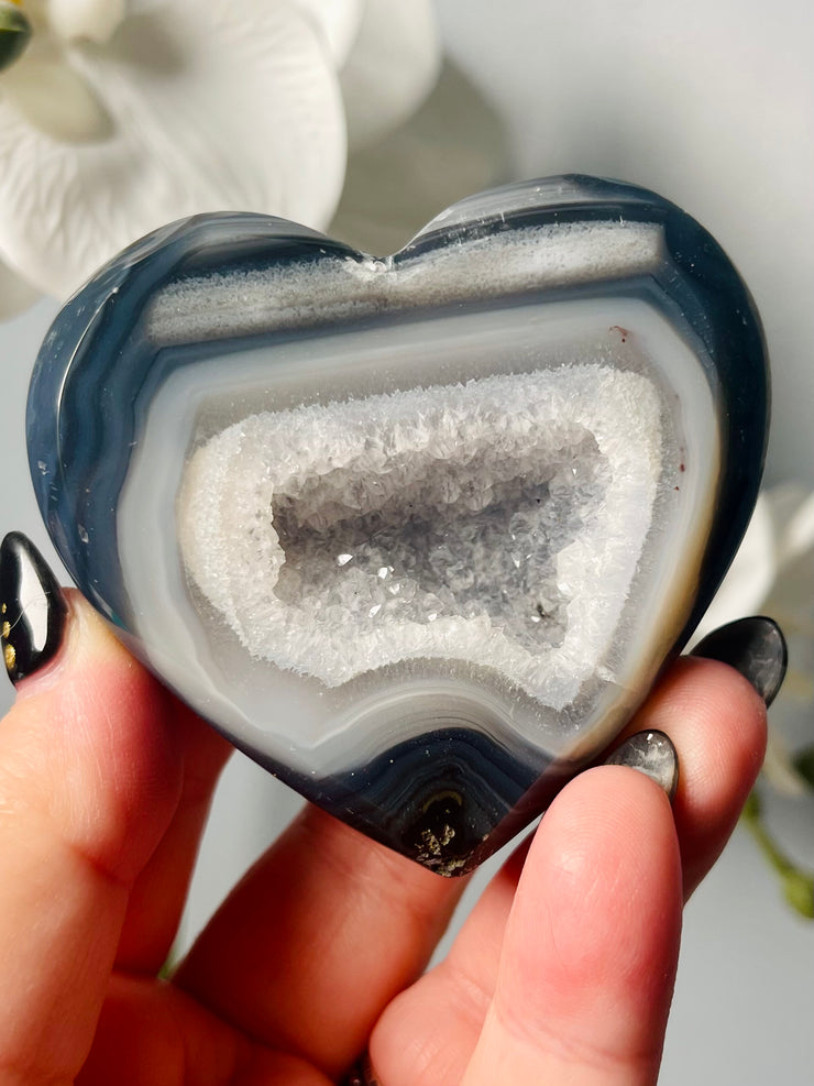 Agate Geode Heart  | H2