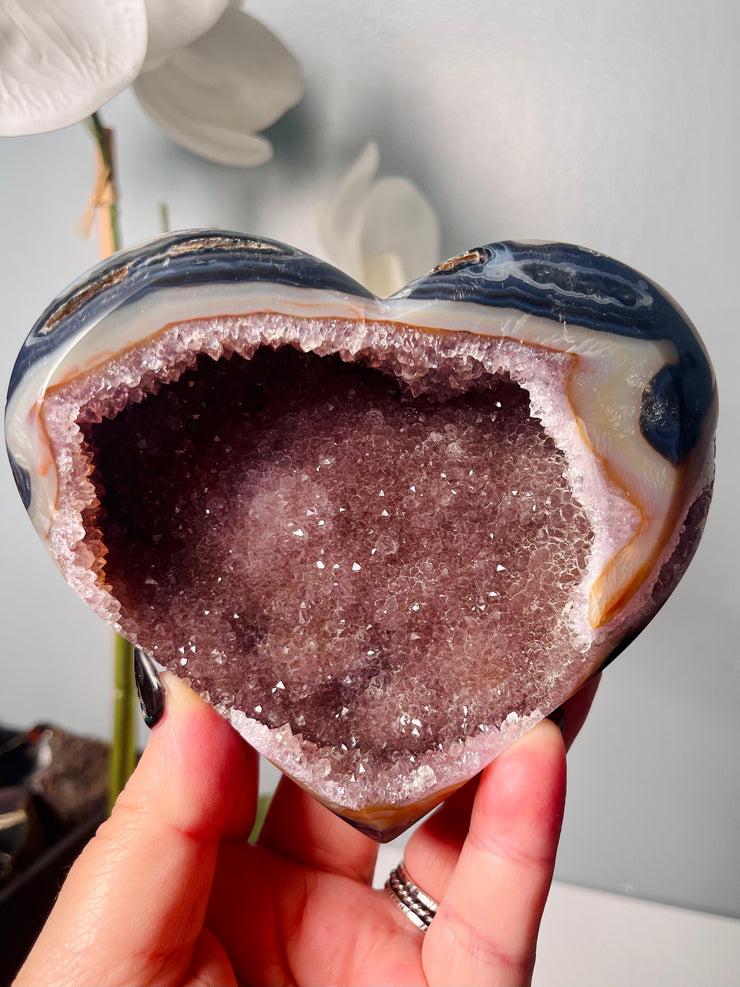 XL Red Amethyst Geode Heart | H4