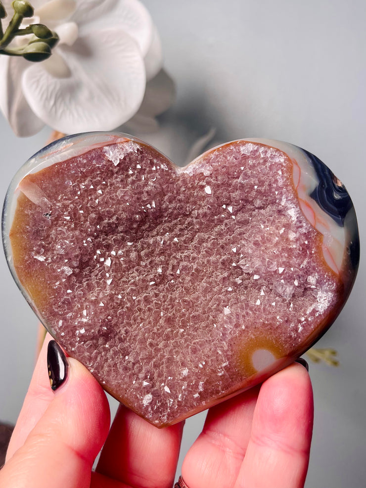 Red Amethyst Geode Heart | H0