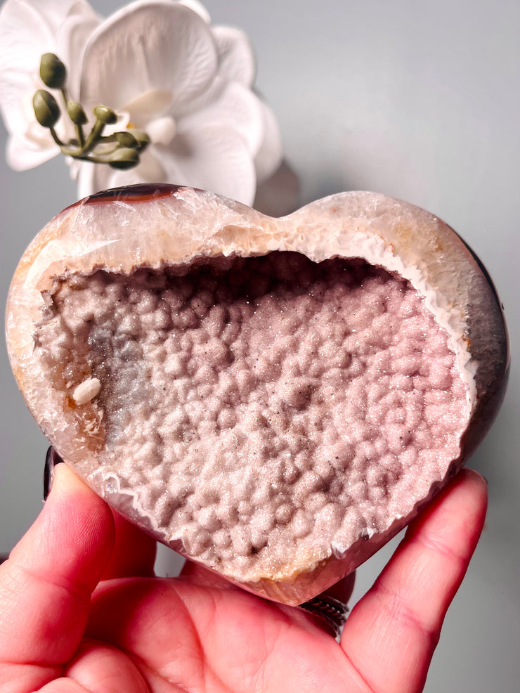 Druzy Pink Amethyst Geode Heart | HG