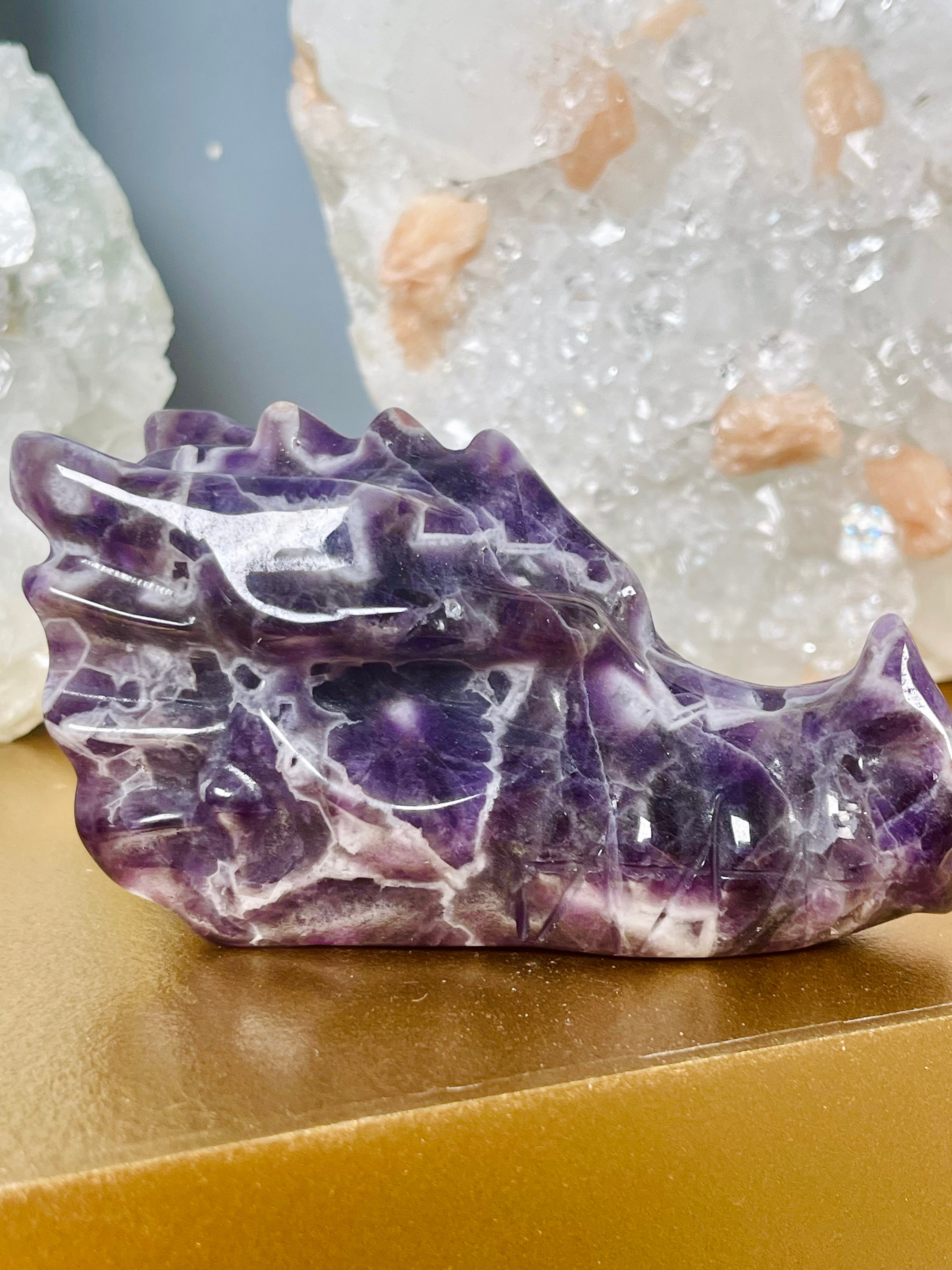 Chevron Amethyst Dragon Skull | CAD1