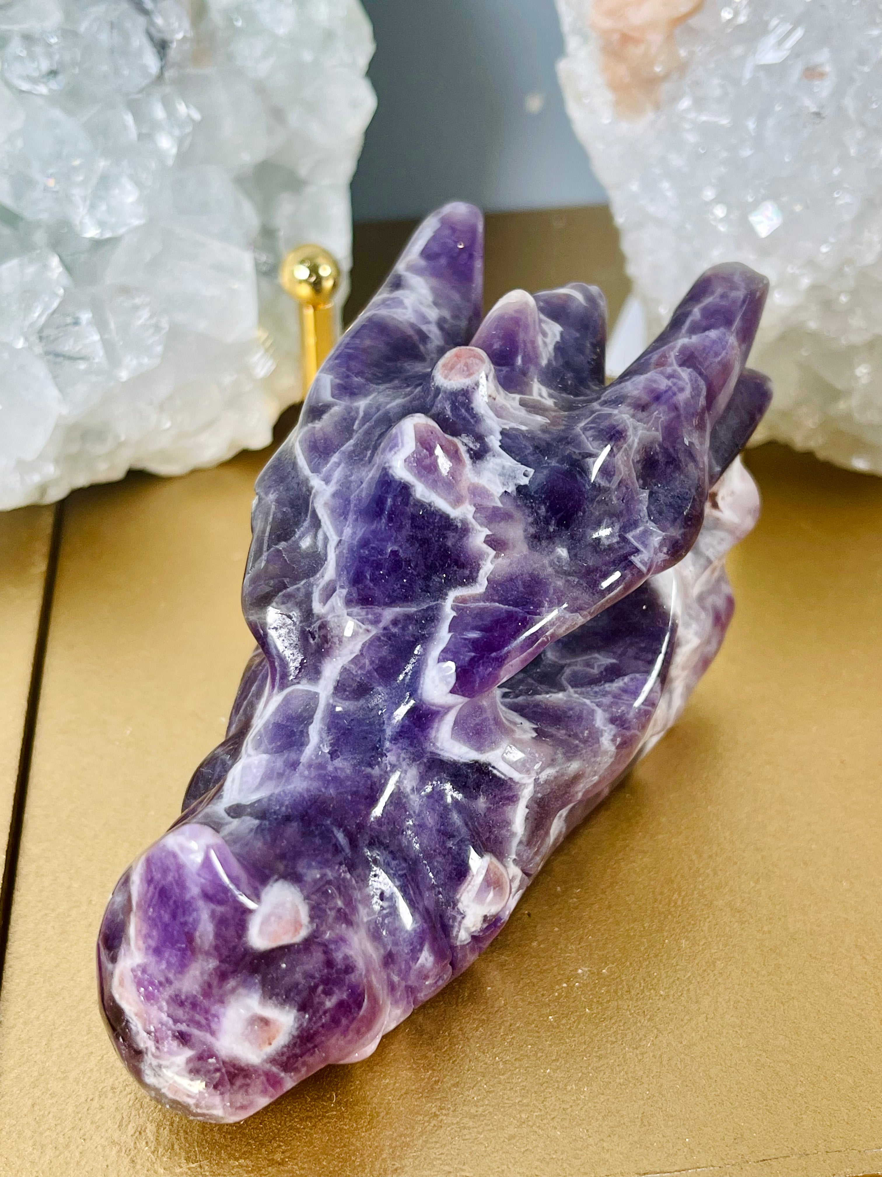 Chevron Amethyst Dragon Skull | CAD1