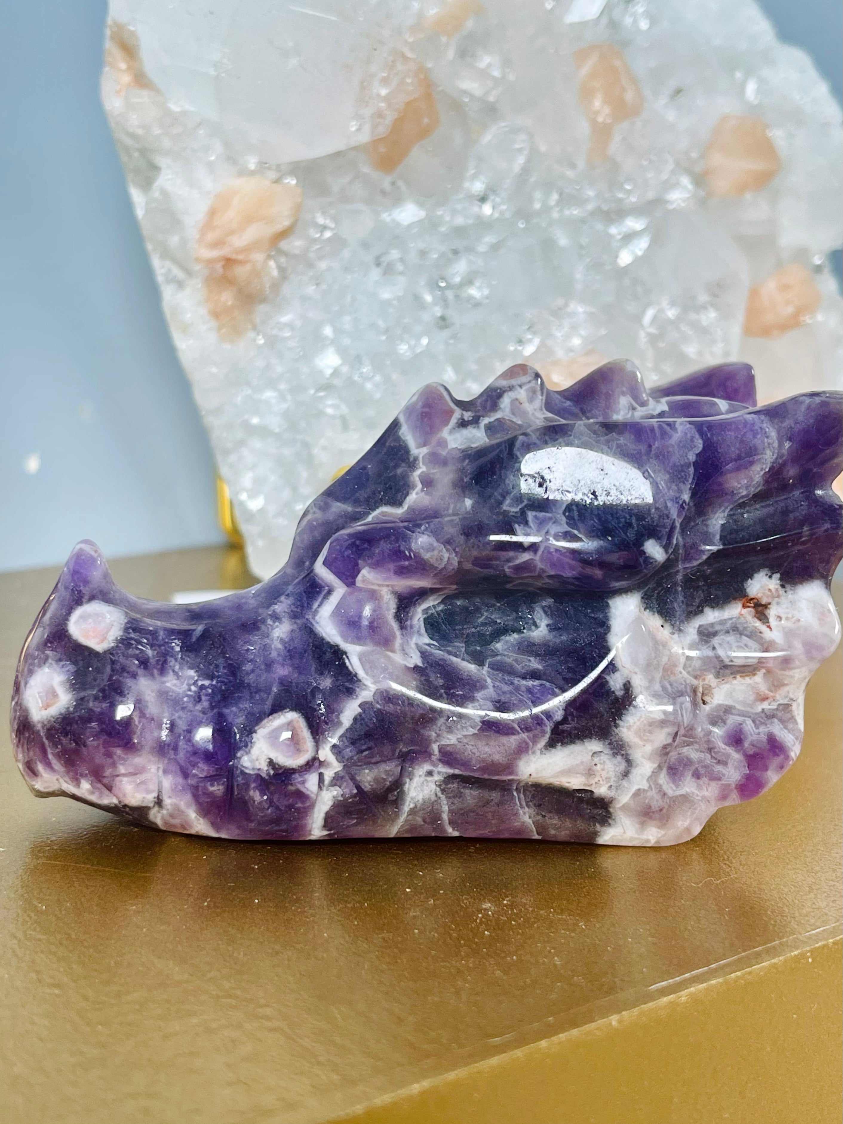 Chevron Amethyst Dragon Skull | CAD1