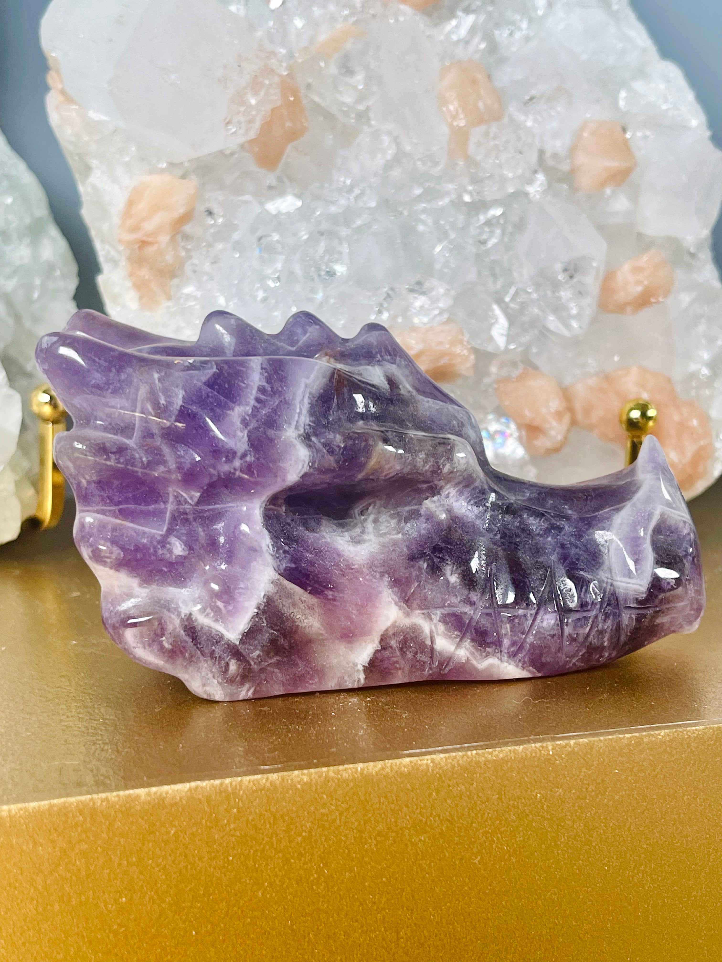 Chevron Amethyst Dragon Skull | CAD3