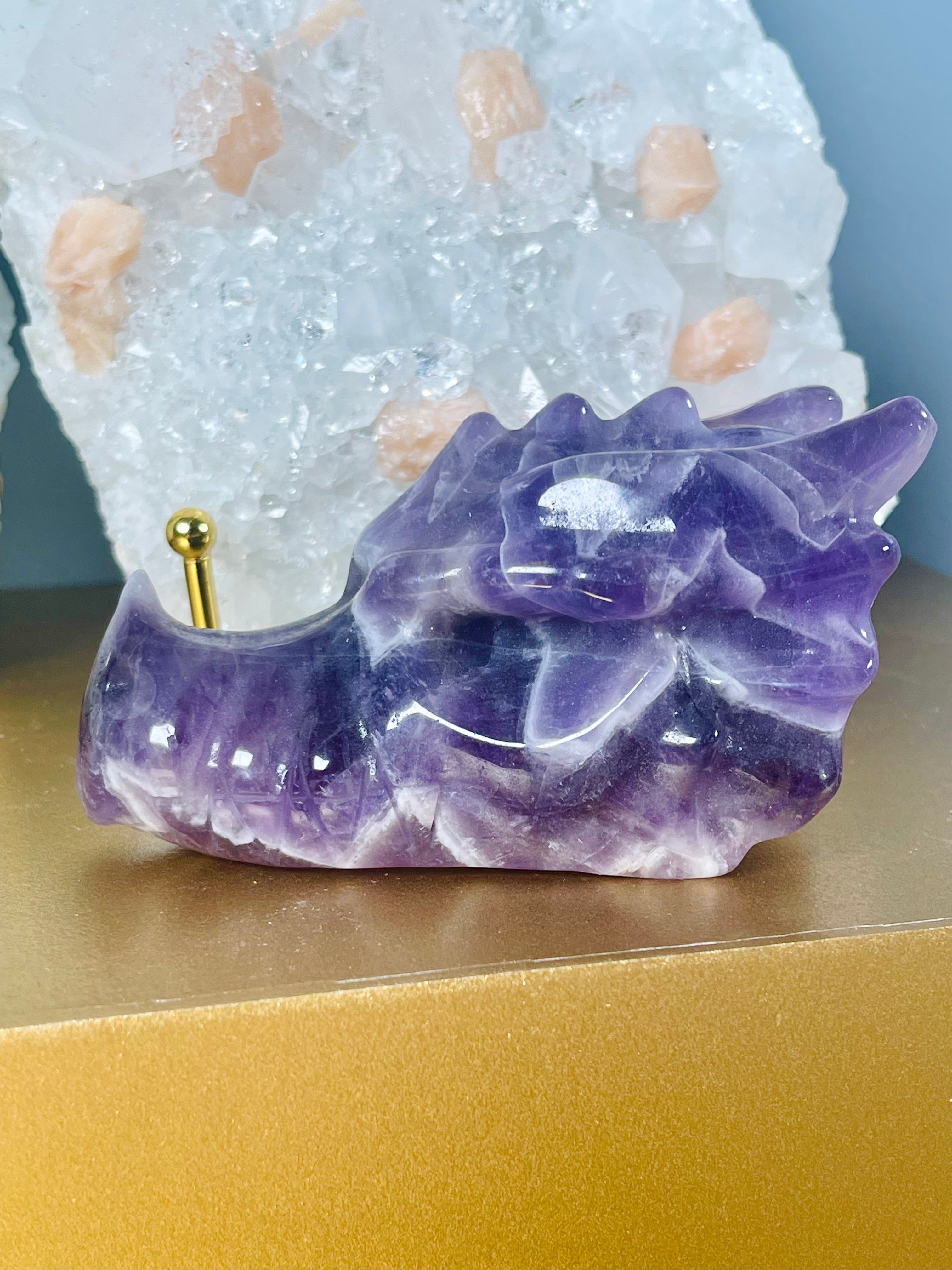 Chevron Amethyst Dragon Skull | CAD3