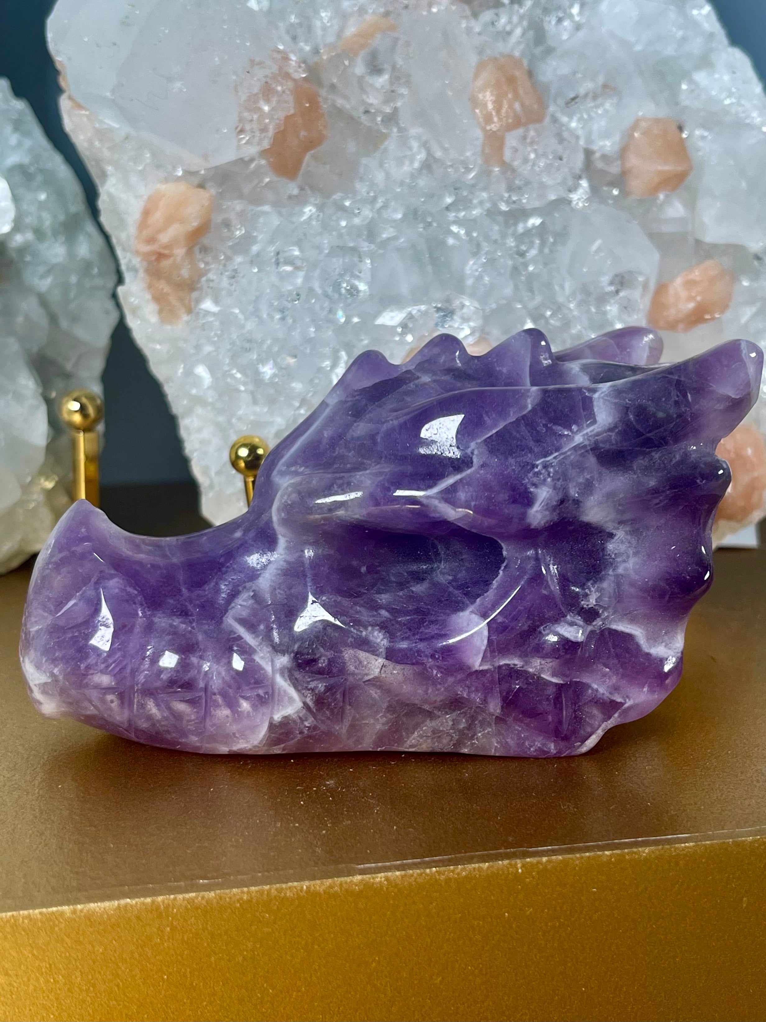 Chevron Amethyst Dragon Skull | CAD4