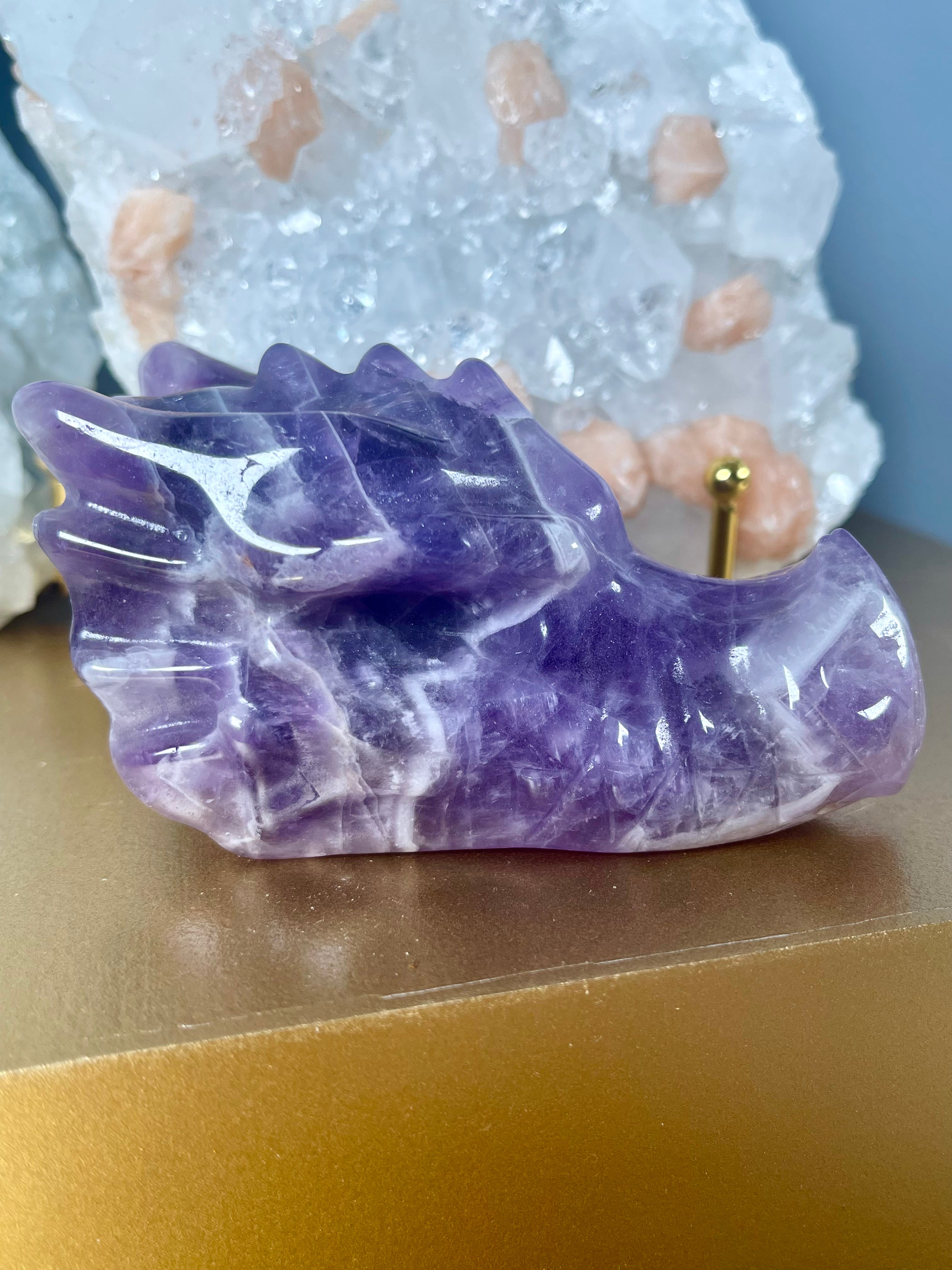 Chevron Amethyst Dragon Skull | CAD4