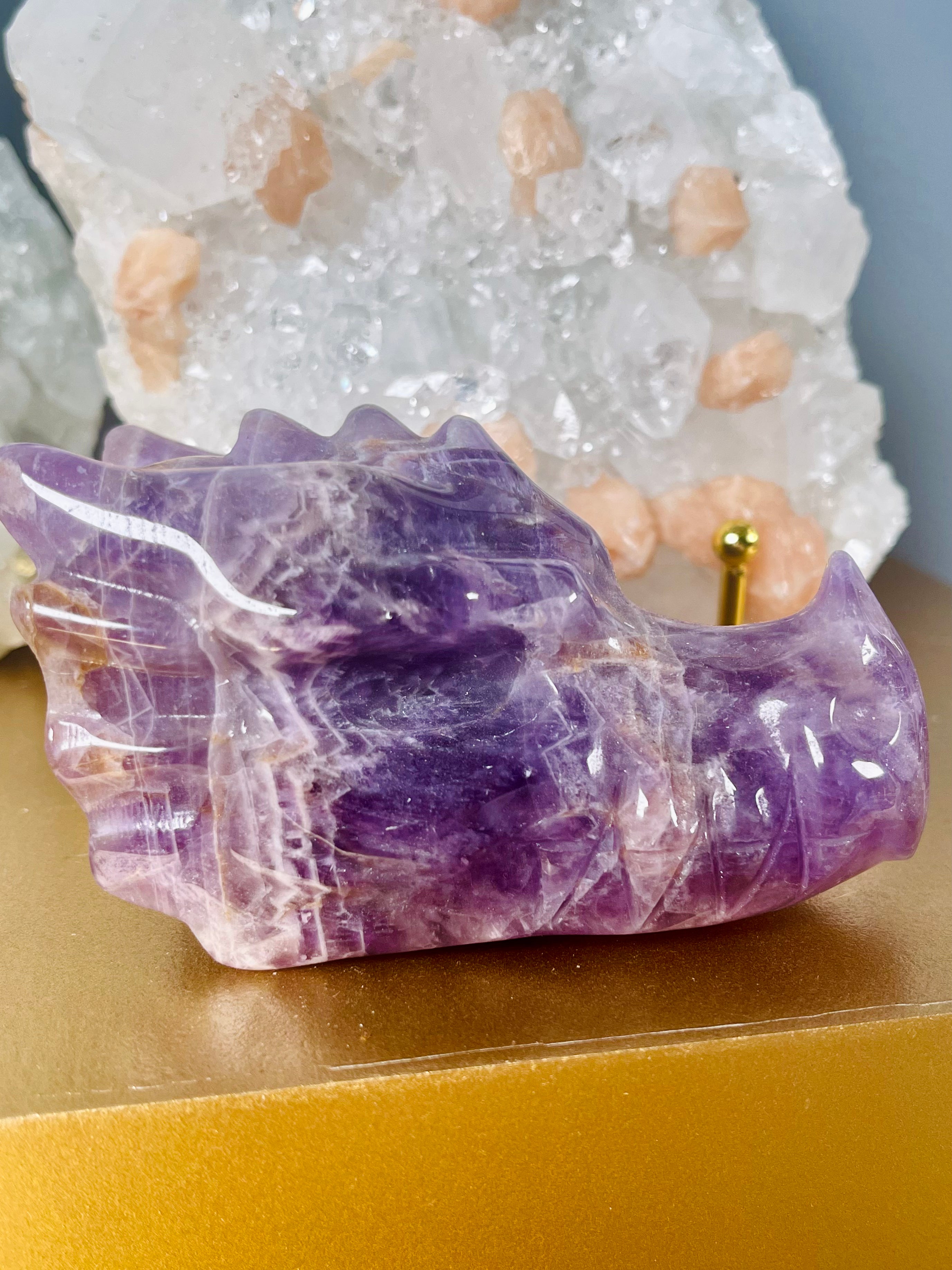 Chevron Amethyst Dragon Skull | CAD5