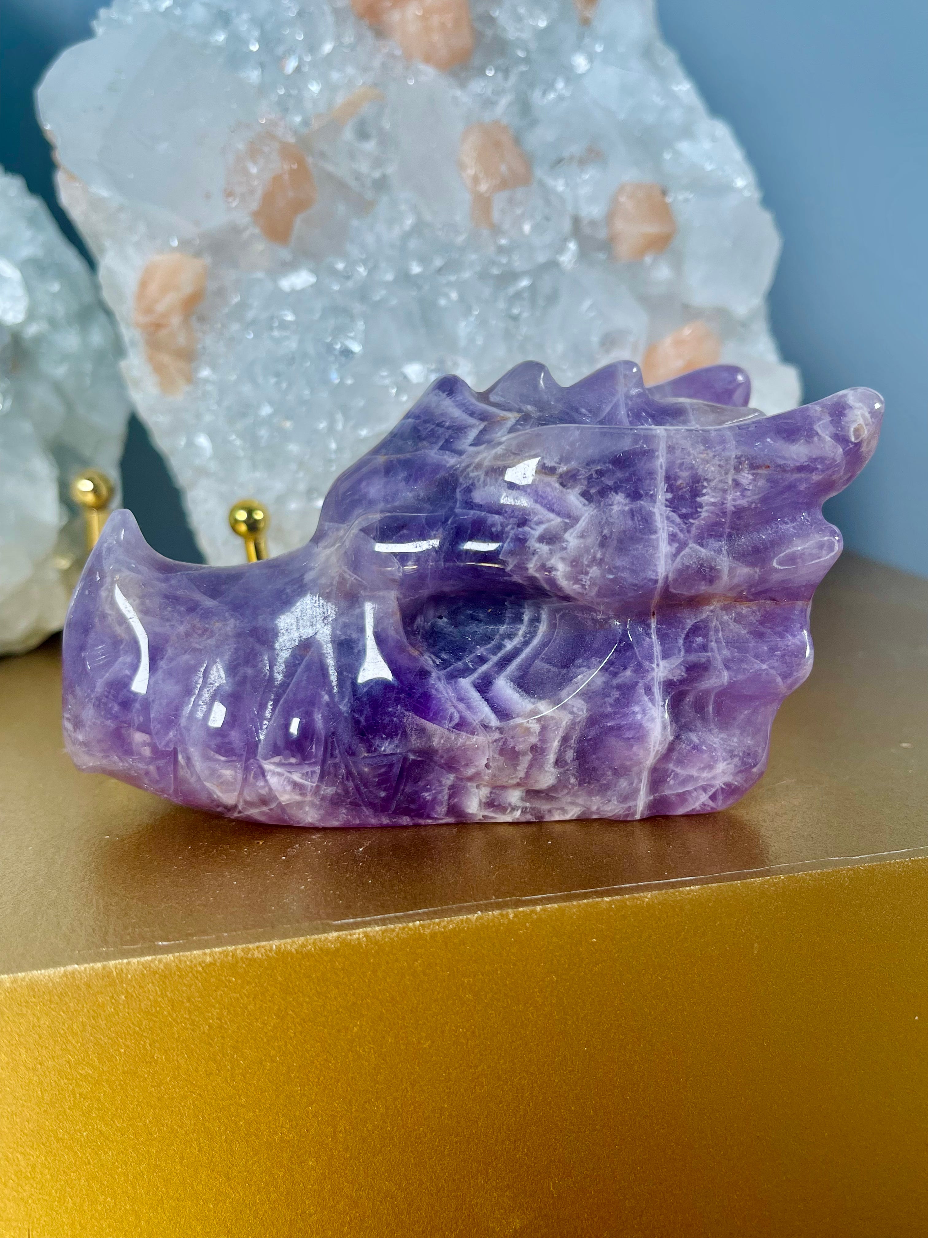 Chevron Amethyst Dragon Skull | CAD5