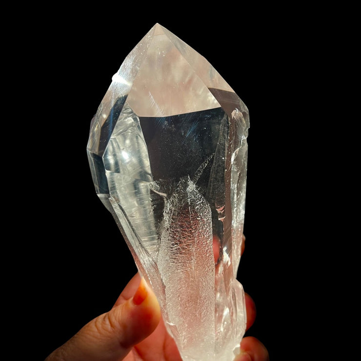 Blue Needle Lemurian | 7 Sided Faceted Channeling Crystal | 08
