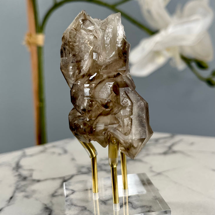 Double Terminated Smoky Elestial Quartz | EQ25