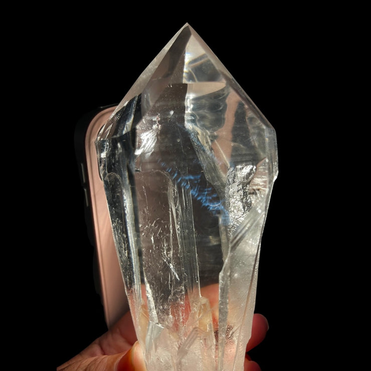 Blue Needle Lemurian | 7 Sided Faceted Channeling Crystal | 08