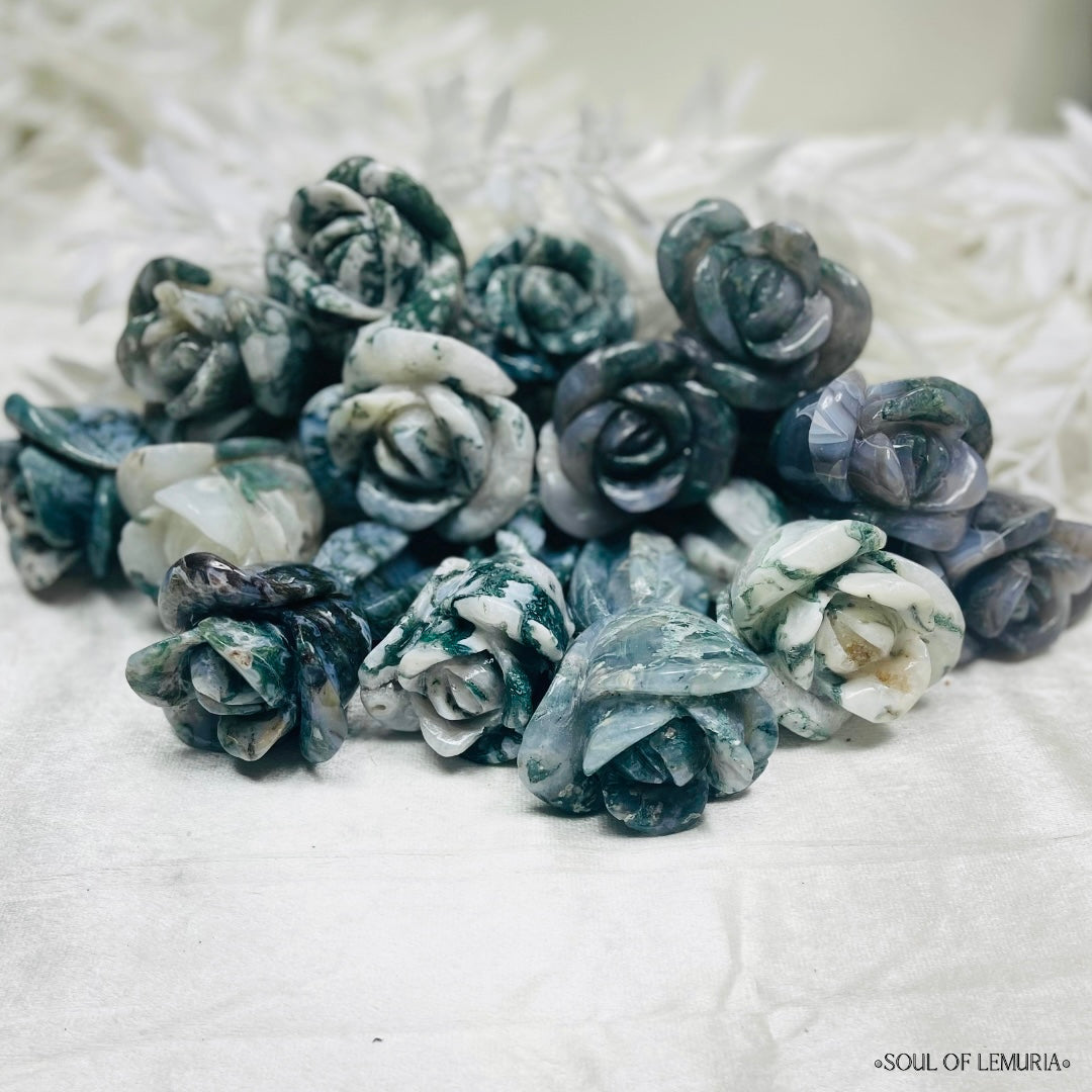 Moss Agate Garden Rose