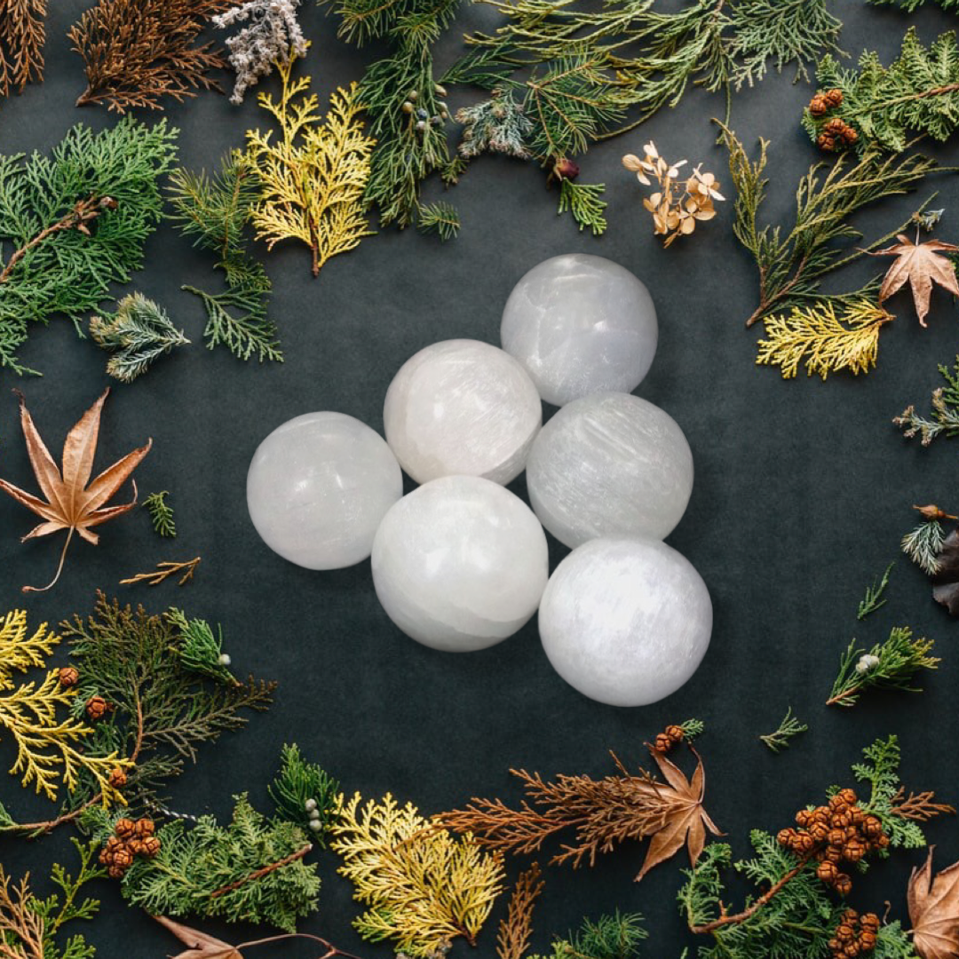 White Selenite Sphere