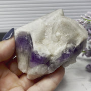 Large Self-Standing White Capped Amethyst Cluster With Record Keepers