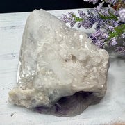 Self-Standing White Capped Amethyst Elestial